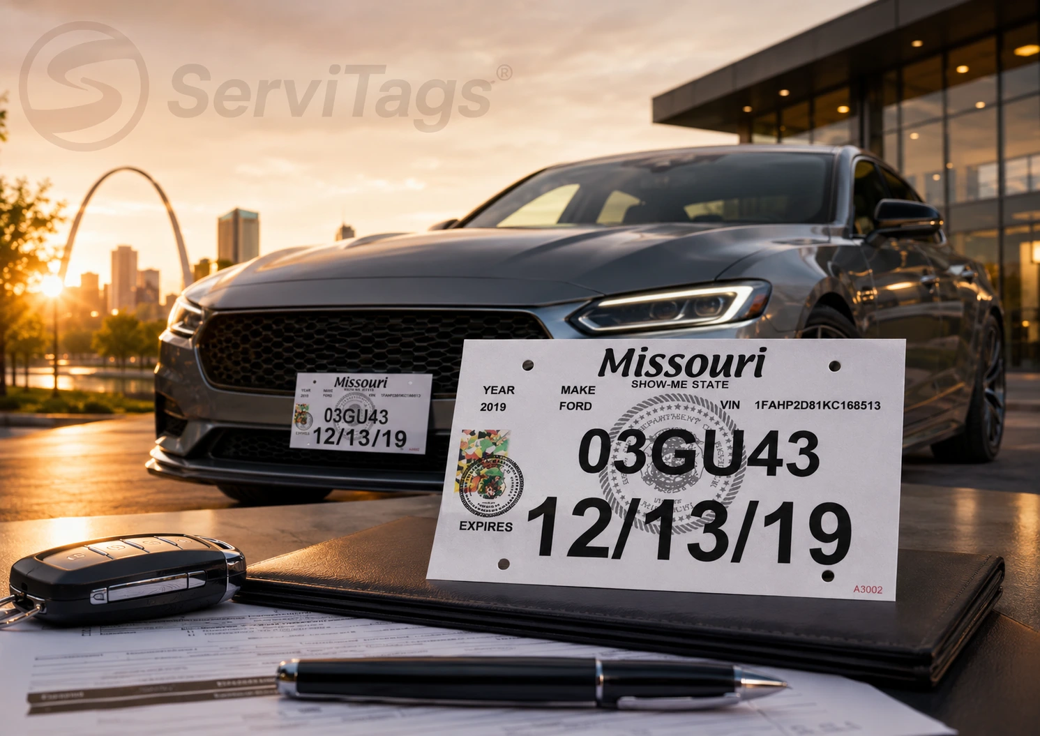 Placa temporal en Missouri y placas temporales en Missouri