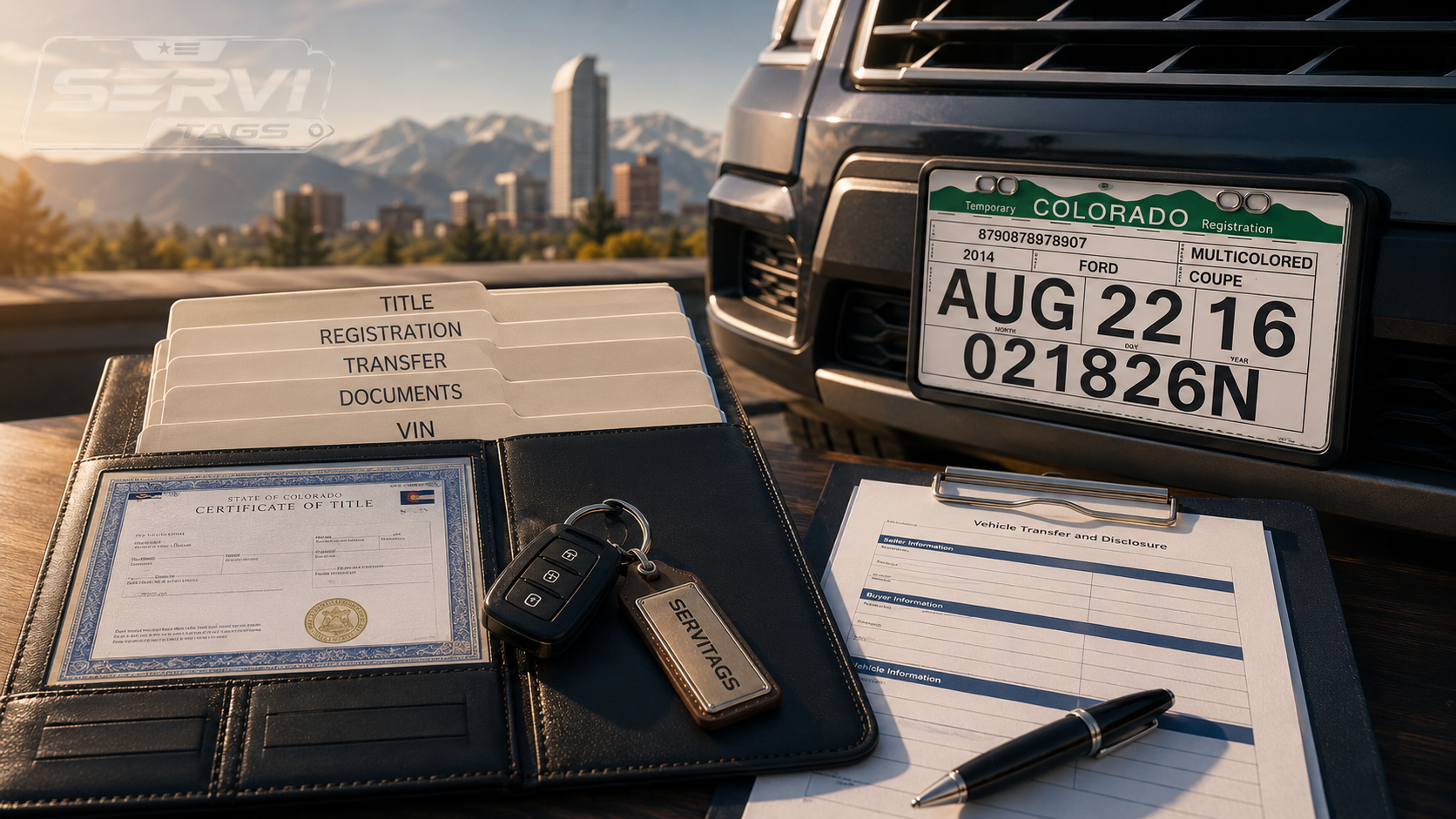 Título, transferencia y registro vehicular de un vehículo en Colorado