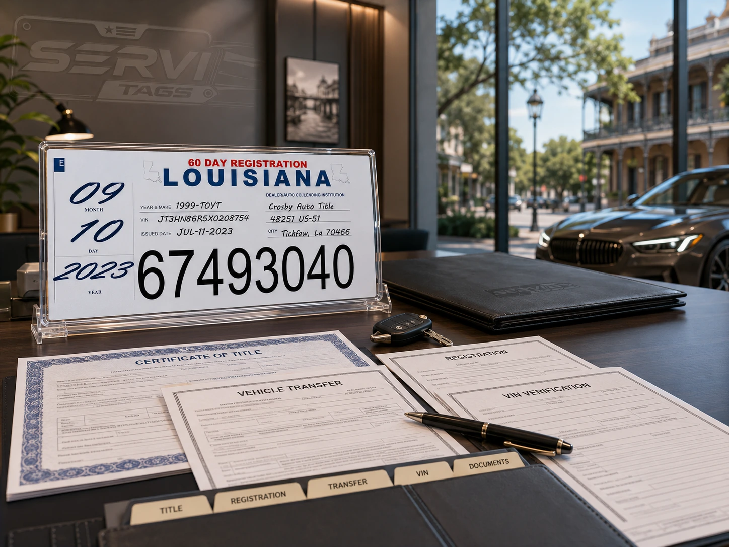 Título, transferencia y registro vehicular en Louisiana